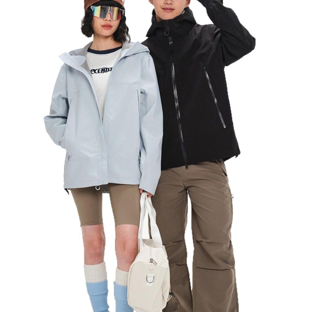 New Autumn and Winter Soft Shell Jacket Hooded Men and Women Outdoor Mountaineering Suit Windproof Water Splashing Sports Jacket Jacket