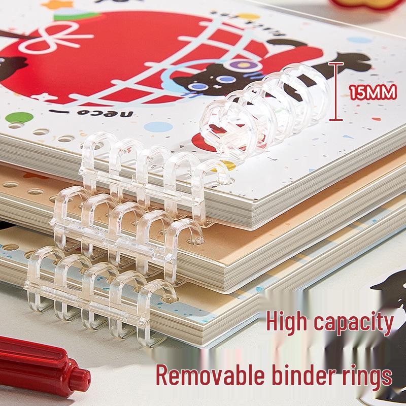 Value Splash-Ink Loose-Leaf Journal: Thick, Detachable, Cartoon Style for Students