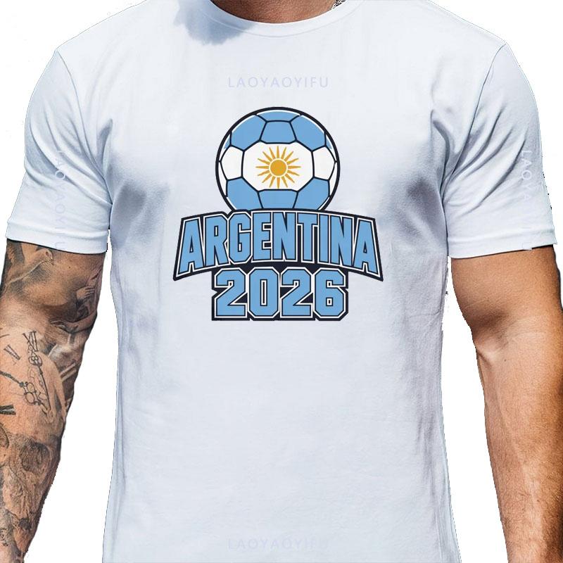 Selling Argentina Champion Football T Shirt Men Women Sun Emblem Soccer Ball Print Cotton Fan C