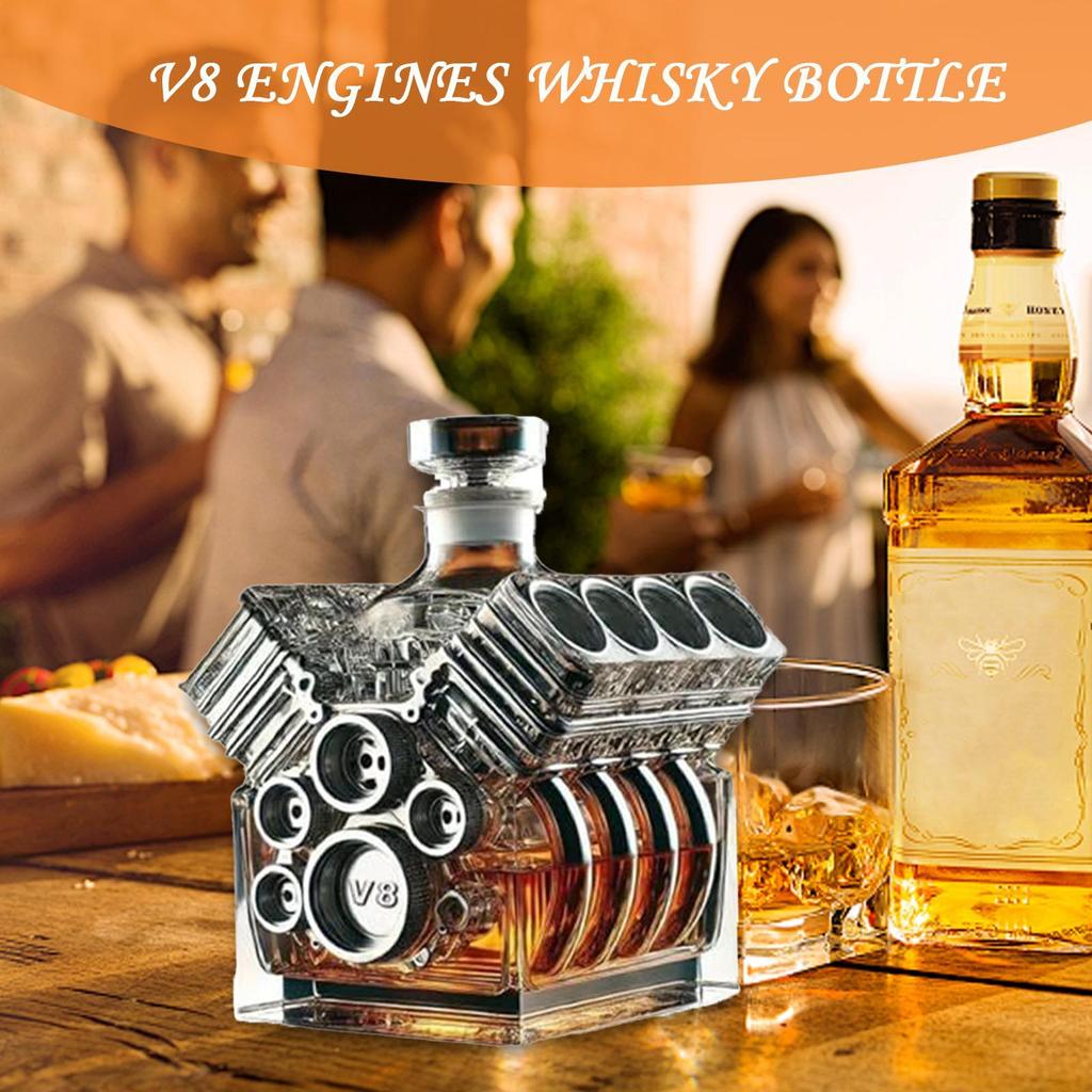 Whiskey Decanter V8 Engines Shape Alcohol Decanter Bottle Home Bar Decoration for Valentine's Day Tequila Bourbon Brandy Wedding