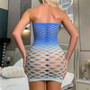Sexy Colored Gradient Style Bodysuit Women Sexy Lingerie Erotic Fishnet Bodystockings Lace Underwear Porn Outfit Club Dess