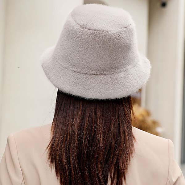 WTEMPO Women's Versatile Plush Retro Elegant Warm Thickened Hats Soft Solid Color Autumn Winter Casual Windproof Cold-proof Hats
