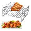 7Inch Air Fryer Rack Set Versatile Grilling Rack Double Layer Rack with Skewers Steaming Drain Oil Holder for Kitchen