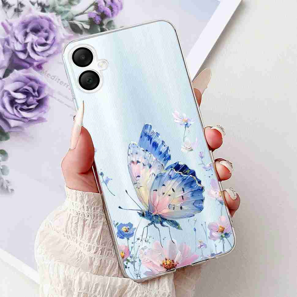 For Samsung A06 4G Case SM-A065F Colorful Flowers Soft Silicone Back Cover Phone Cases For Samsung Galaxy A06 A05 Bumper