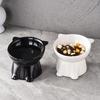 Large Capacity Anti-Tip Cat Bowl with Elevated, Slanted Design for Neck Protection and Black Chin Prevention