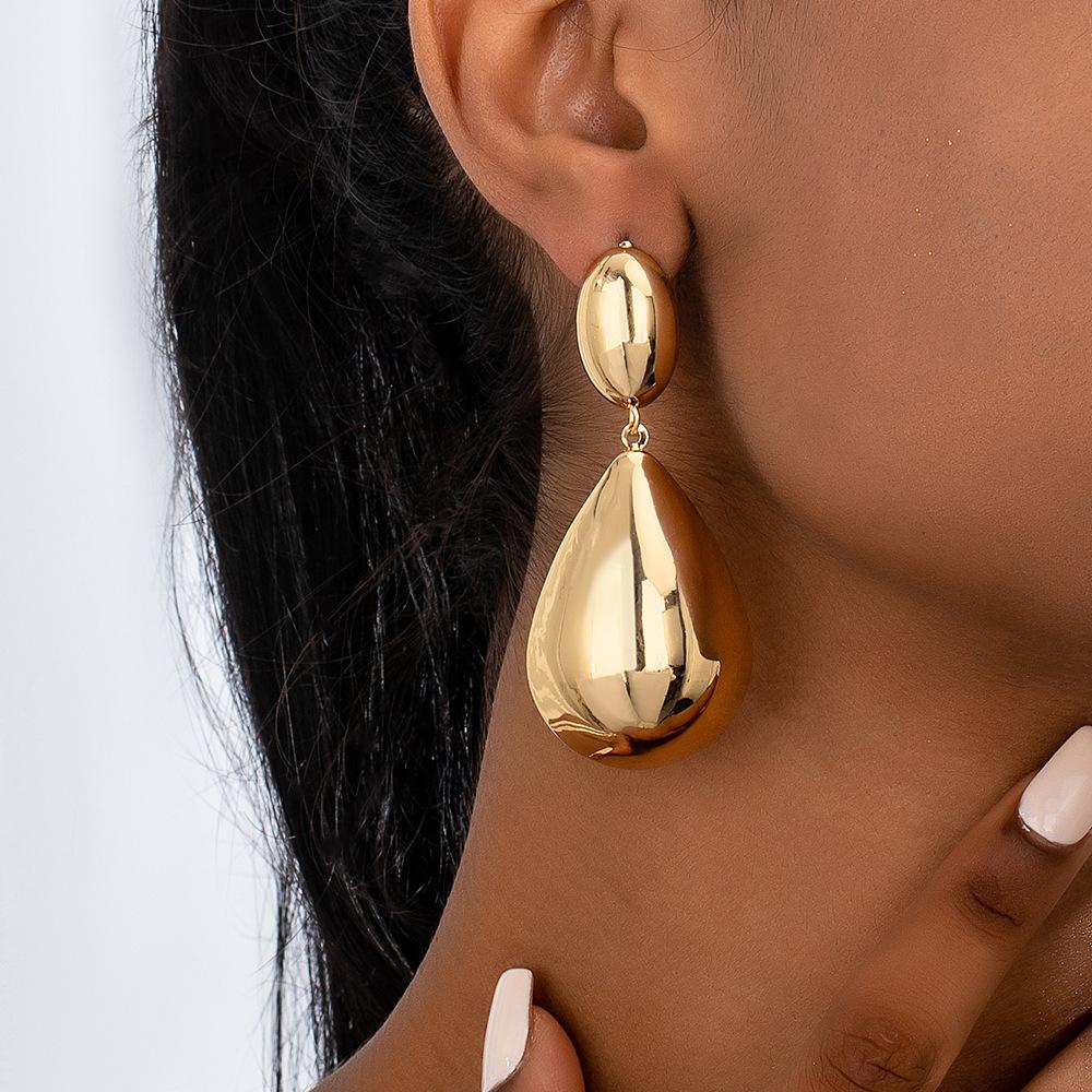 

Европейские и американские пухлые серьги, серьги, преувеличенные серьги золотой