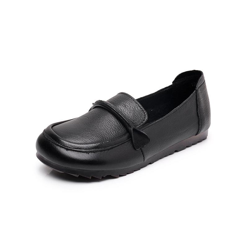 GKTINOO Women Loafers Spring Genuine Leather Comfort Flat Mother Shoes Slip-On Footwear Female Footwear Zapatos De Mujer