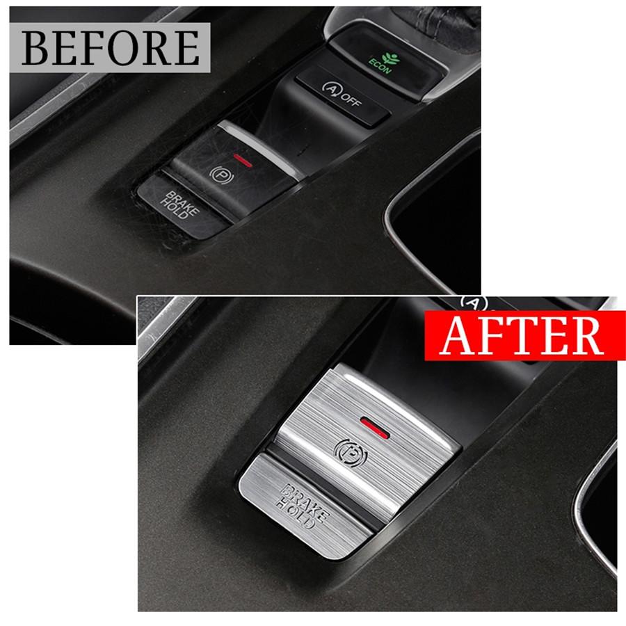 2Pcs Aluminum P Gear BRAKE HOLD Button Cover Trim For Honda Accord 2018-2019 Red