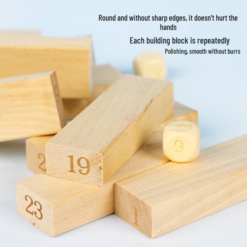 54-Piece Colorful Wooden Stacking Blocks Domino Set for Children's Early Education