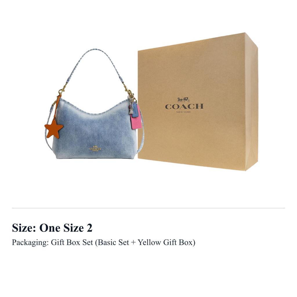 COACH Laurel Fabric Hobo Bag Shoulder Bag Large Women's Denim Blue CEF26-IMNIM