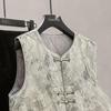 Women's New Chinese Style Round Neck Cotton Vest