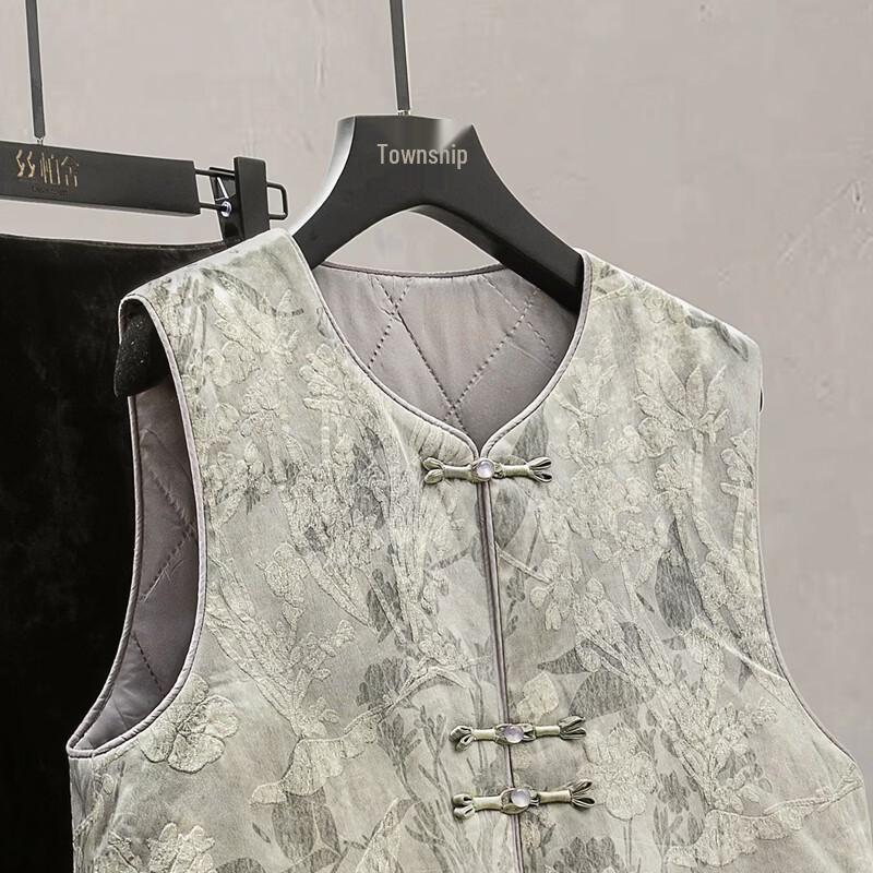 Women's New Chinese Style Round Neck Cotton Vest