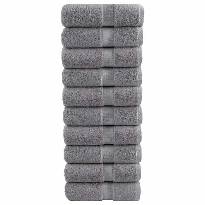 VidaXL Serviettes d'invité de Qualité Supérieure 10 pcs, Draps de Bain, Essuie-mains, Serviette de Visage Salle de Bain, 137304