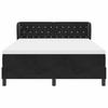 Box Spring Bed with Headboard Black 140 X 190 Cm Velvet
