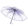 Sakura Transparent Triple Fold Umbrella Umbrella Wind and Rain Protection  Household Rain Gear Bridal Umbrella