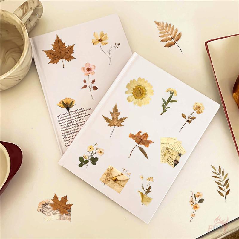 50Pcs/Set Wabi-sabi. Retro Flowers & Leaves PET Stickers Waterproof DIY Fashion Doodle Decals Stickers