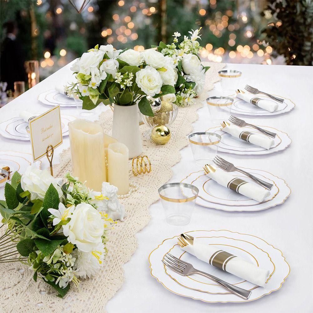 48PCS Disposable Mini Spoon Fork Gold Silver Plastics Ice Cream Scoop Tasting Spoons Party Tableware Dessert Fork Spoons