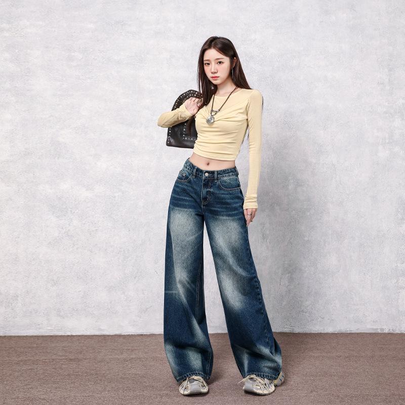 

American Women s Low Waist Wide Leg Jeans - 2025 Autumn Collection Extra Large