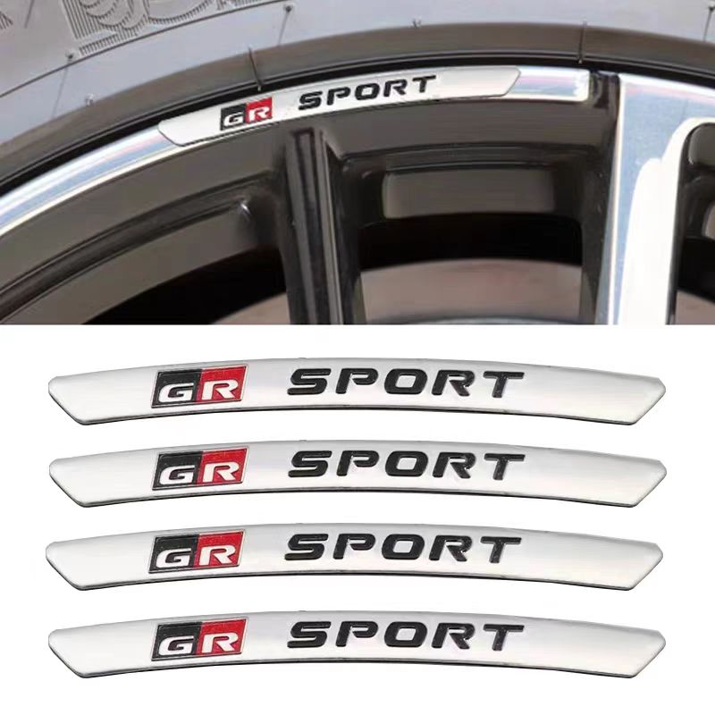 GR SPORT Wheel Hub Logo Sticker Car Rim Decoration Aluminum Steel Modified
