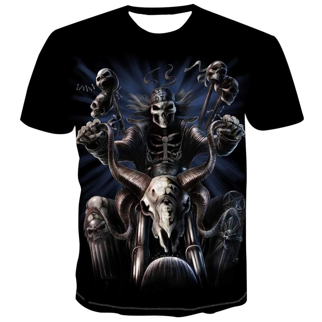 Men's Vintage Bones 3D Skeleton Man Print T-Shirt Summer Novelty Graphic T-Shirt Top Sport Running Speed Dry Plus Size Tops