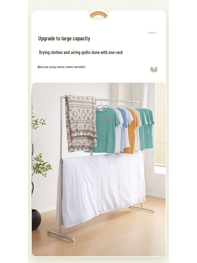 Étendage à vêtements pliable à double barre: Autoportant, Acier Épaissi pour Usage Intérieur/Extérieur