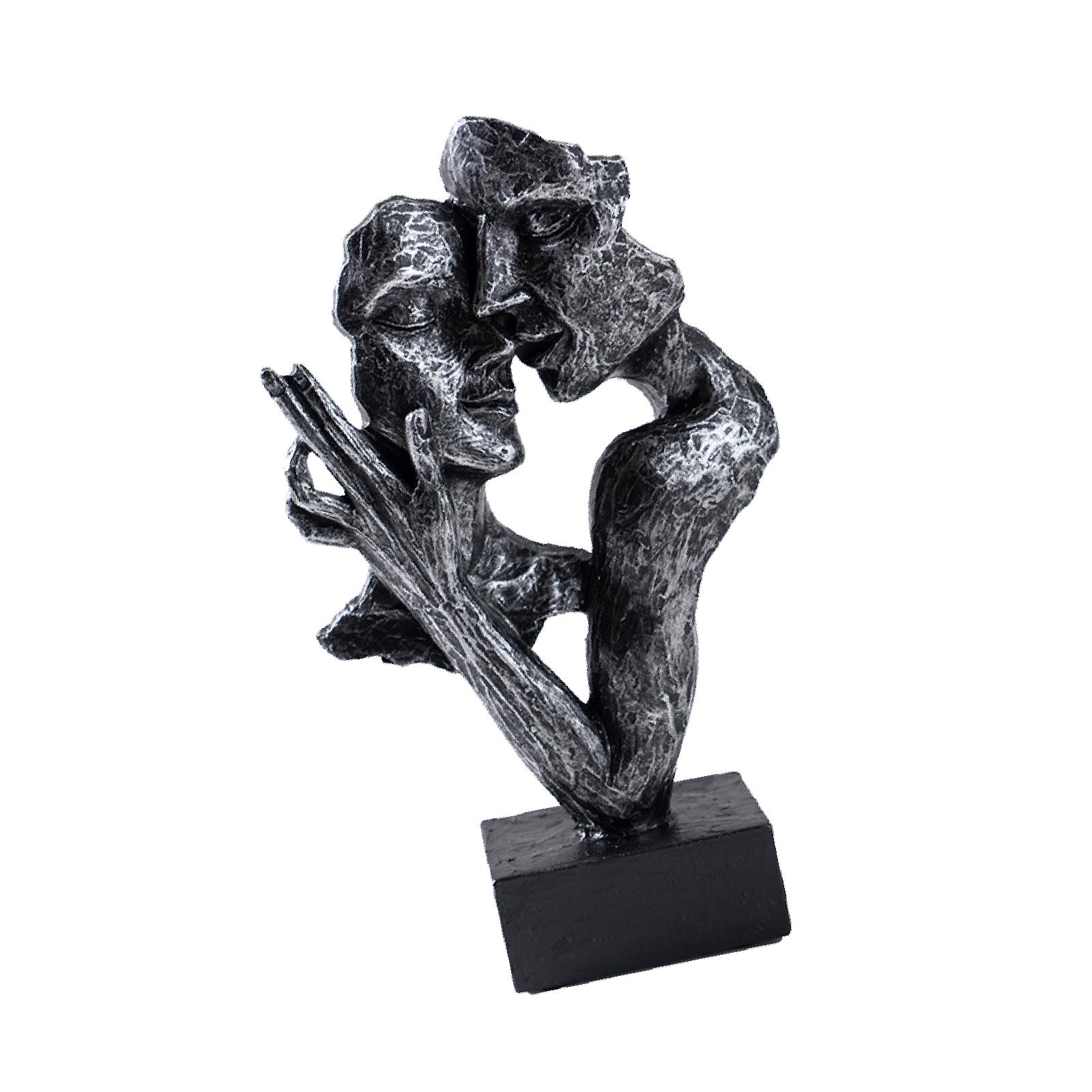 

Abstract Kissing Couple Face Sculpture Novelty Kissing Lover Statue for Bedroom Bookshelf Fireplace Holiday Valentine Day Gift