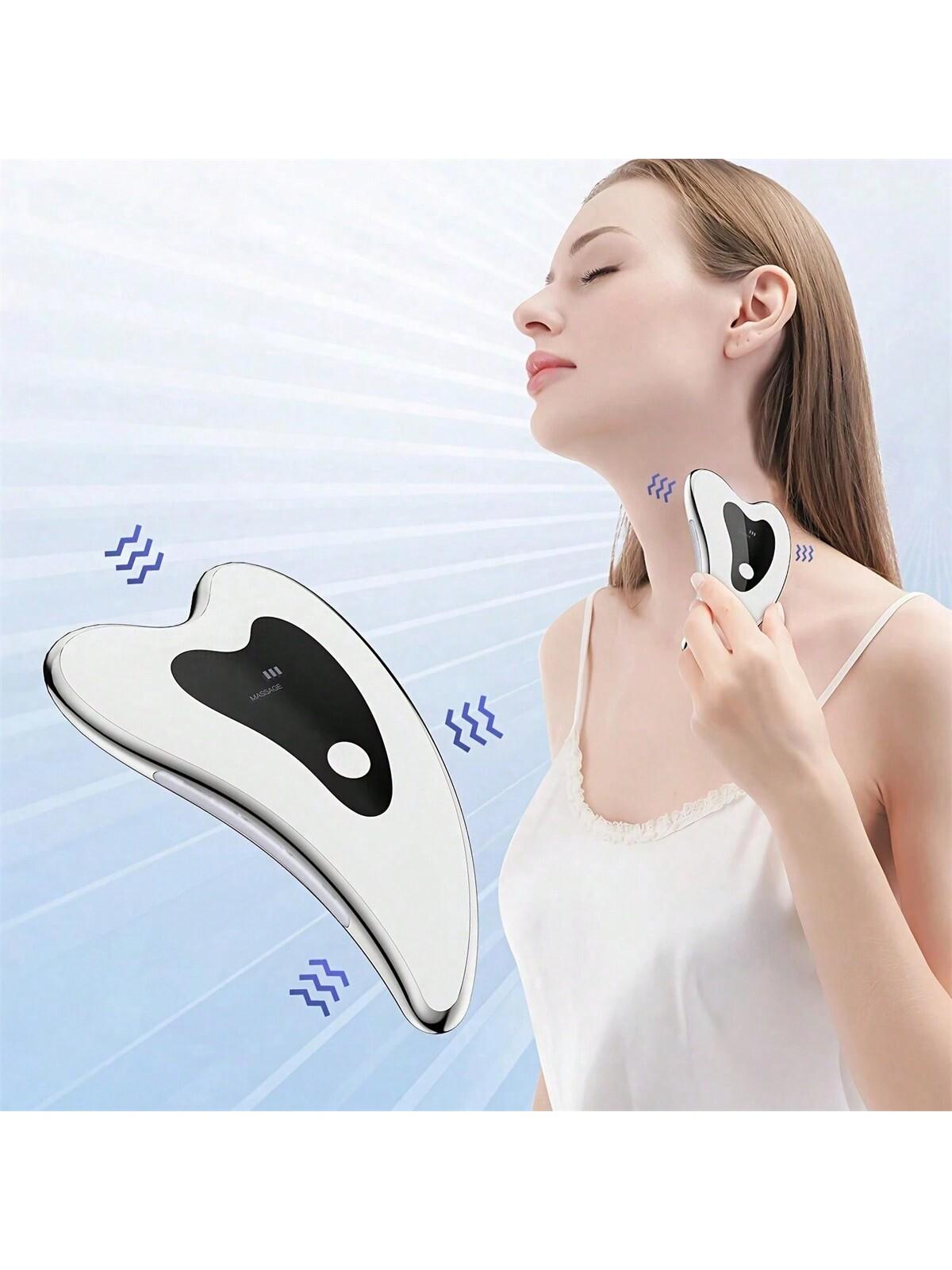 

Rechargeable Vibrating Massager for Face, Neck & Eye - Electric Heated Scraping Facial Skin Care Tool - Anti-Aging & Wrinkle Red слоновая кость