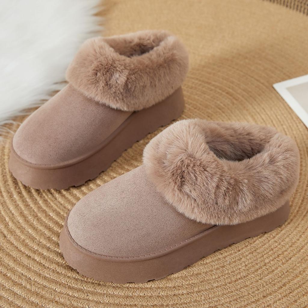 Women's New Autumn and Winter Thick Soled Snow Boots, Casual and Warm, Thick Soled Bread Shoes with Plush and Warm Cotton Shoes