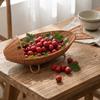 Plastic Snack Fruit Plate Fish Shape Woven Storage Basket Durable Bread Basket  Dining Table