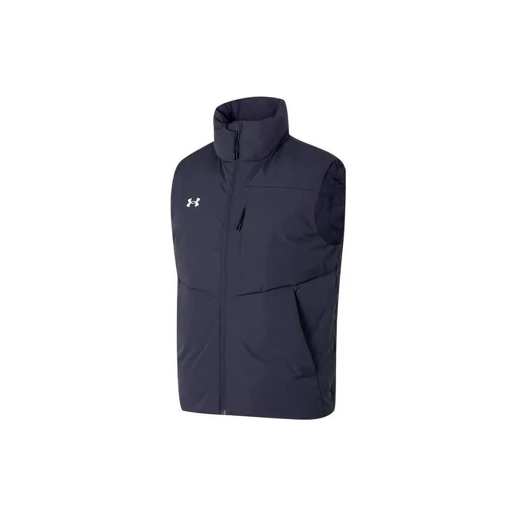 Under Armour Gilet sans manches uni à col montant pour le sport, l'extérieur, la course à pied et les loisirs, unisexe, bleu foncé 23600803-013