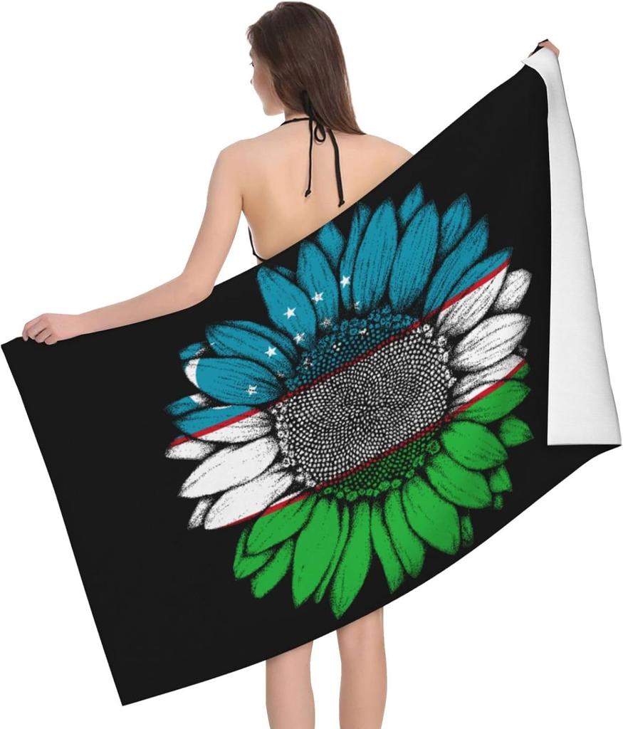 Dominican Republic Flag Beach Towel Fashionable Bath National Flag Style Blanket Lightweight Vintage Beach Towel Thin Towels