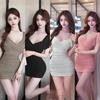 Summer Pure Desire Sexy V-neck Low-cut Flying Sleeves Mesh Bottom Short Dress Showing Thin Buttocks Small Black Dress Woman