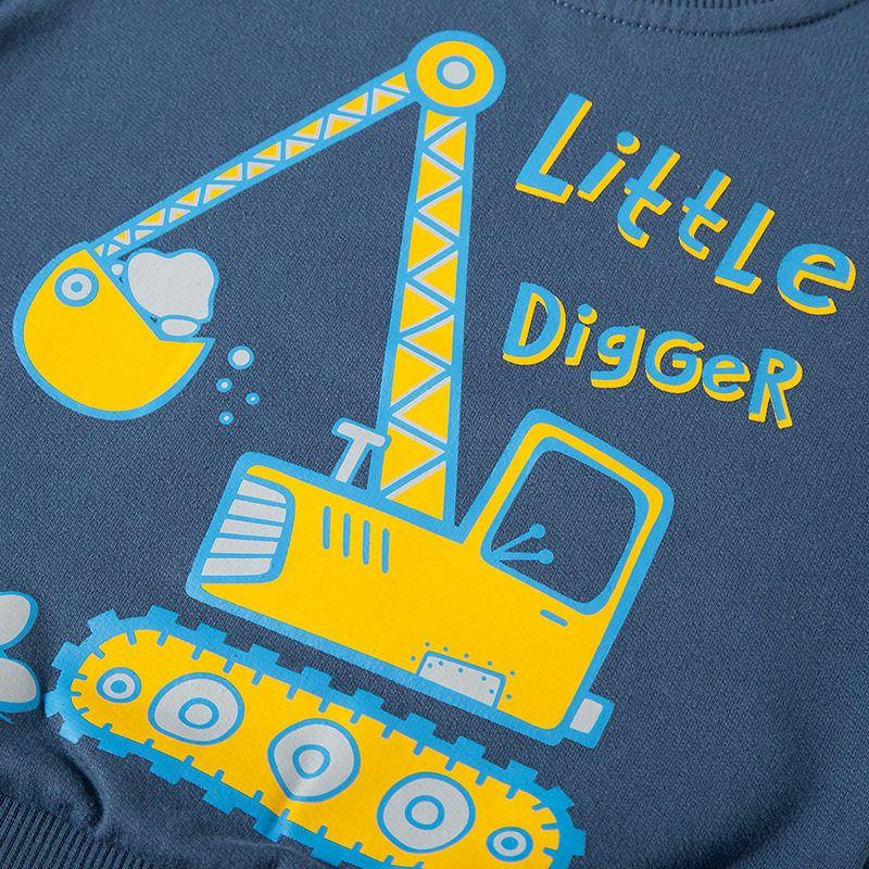 Terry Autumn Cotton Cartoon Excavator Children's Sweatshirt