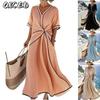 Abiti Casual Estivi Primaverili alla Moda a Maniche Corte con Scollo a V