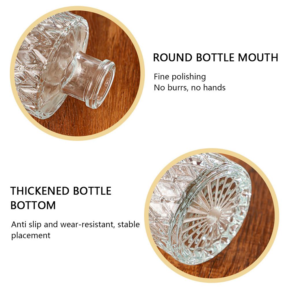 Vintage French Clear Glass Vase Ornamental Wide Mouth Tabletop Plant Pot Decor Resuable Modern Hydroponic Flower Pitcher