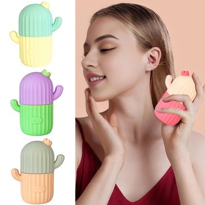 Silicone Face Ice Roller Mold Cactus Shape Ice Compress Puffy Eye Bag Removal Pores Shrink Face Massager Ice Cube Mold Skin Care Tool