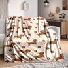 1pc Dachshund Donut Lightweight Flannel Blanket, Comfortable and Warm Blanket, for Office and Camping Sofa Bed109