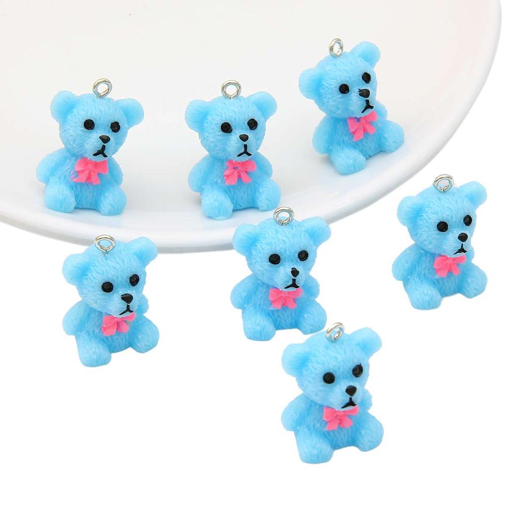 4 sztuk żywica Cartoon uciekają niedźwiedzie zawieszki Charms do tworzenia biżuterii naszyjniki ze zwierzętami kolczyki dokonywanie akcesoriów