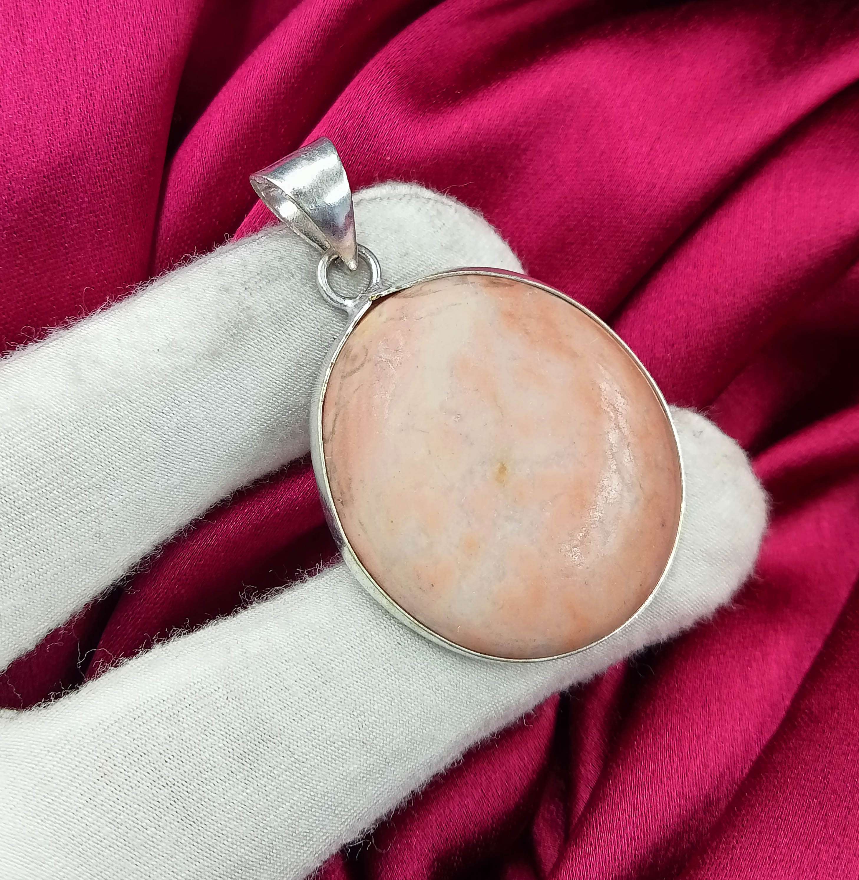 

Драгоценный камень из красной яшмы 925 пробы с серебряным покрытием Подвеска безель DEP-304