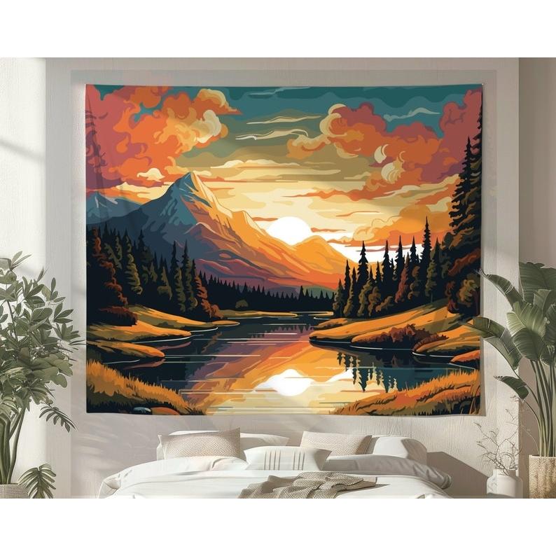 Sunset Forest tapestry 75x100 чёрный