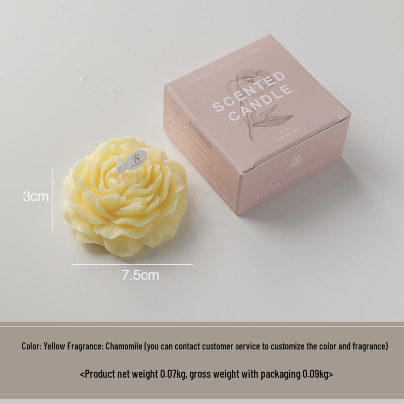 Peony Flower-Shaped Scented Candle Figurine - Ideal Gift for Teachers and Girls