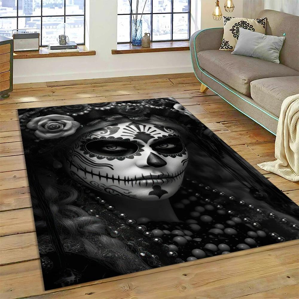 Horror czaszka dziewczyna martwa gotycka nieumarła kobieta dywan dywan dla domu salon sypialnia Sofa wycieraczka wystrój, dywanik dziecięcy mata antypoślizgowa