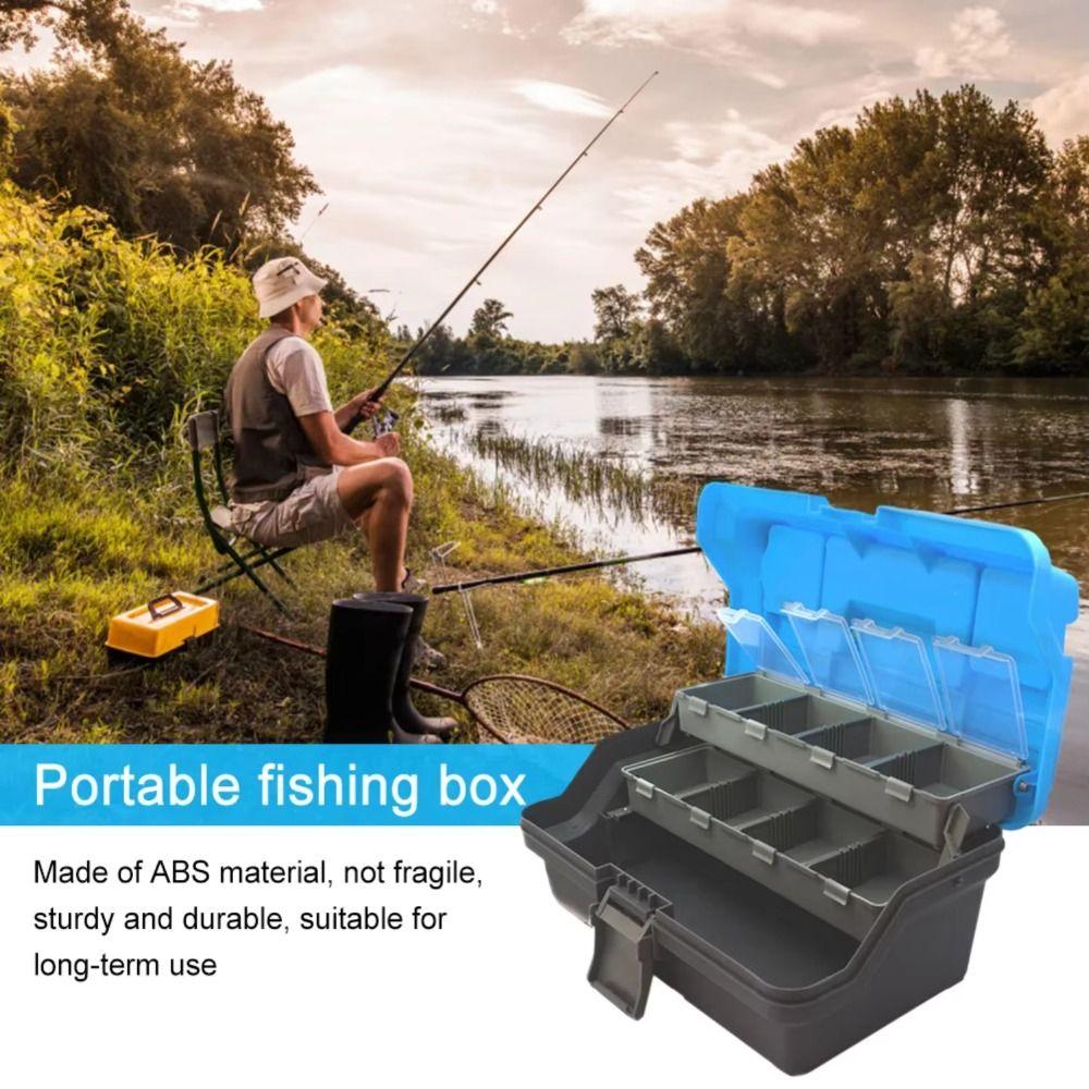 With Handle Fishing Tackle Box 3 Layers Hardware Storage Box Fishing Gear Box  Outdoor Sports