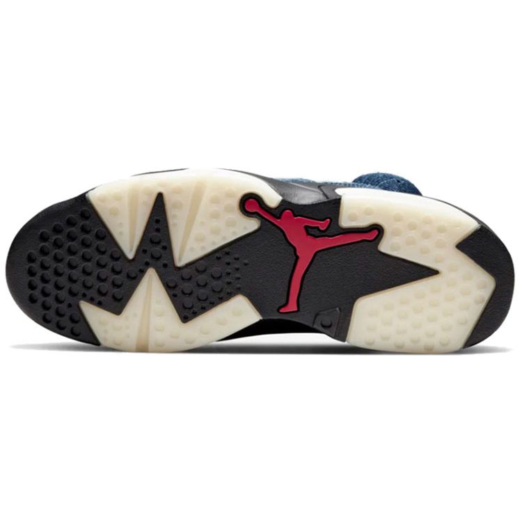 Air Jordan 6 Retro Washed Denim Men Sneakers Black Sail-Varsity-Red CT5350-401