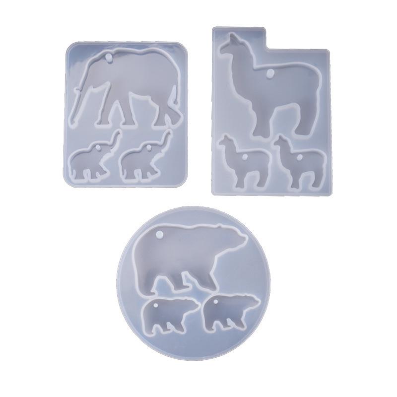 Poppy DIY Silicone Keychain Molds: Elephant, Alpaca, Polar Bear
