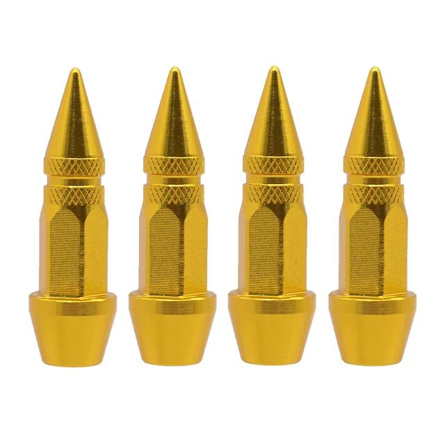 4pcs Car Universal Bullet Head Screws Valve Caps Personalized Modifications Pointed Valve Tips Bicycle and Motorcycle Tires