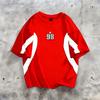 European and American Fashion Summer Striped Letter 98 Print Tee Comfortable and Breathable Crew Neck T-shirt Outdoor Street Top
