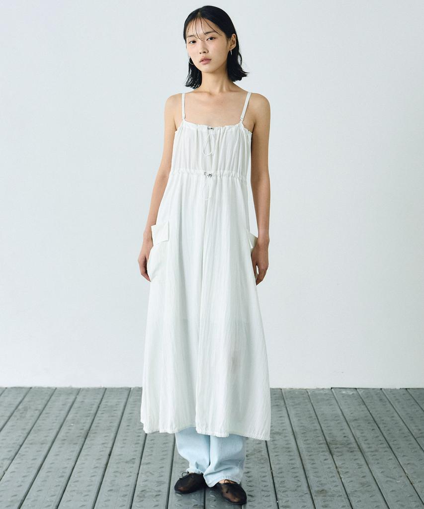 Nigaennikol String Cargo Detail Dress_Ivory