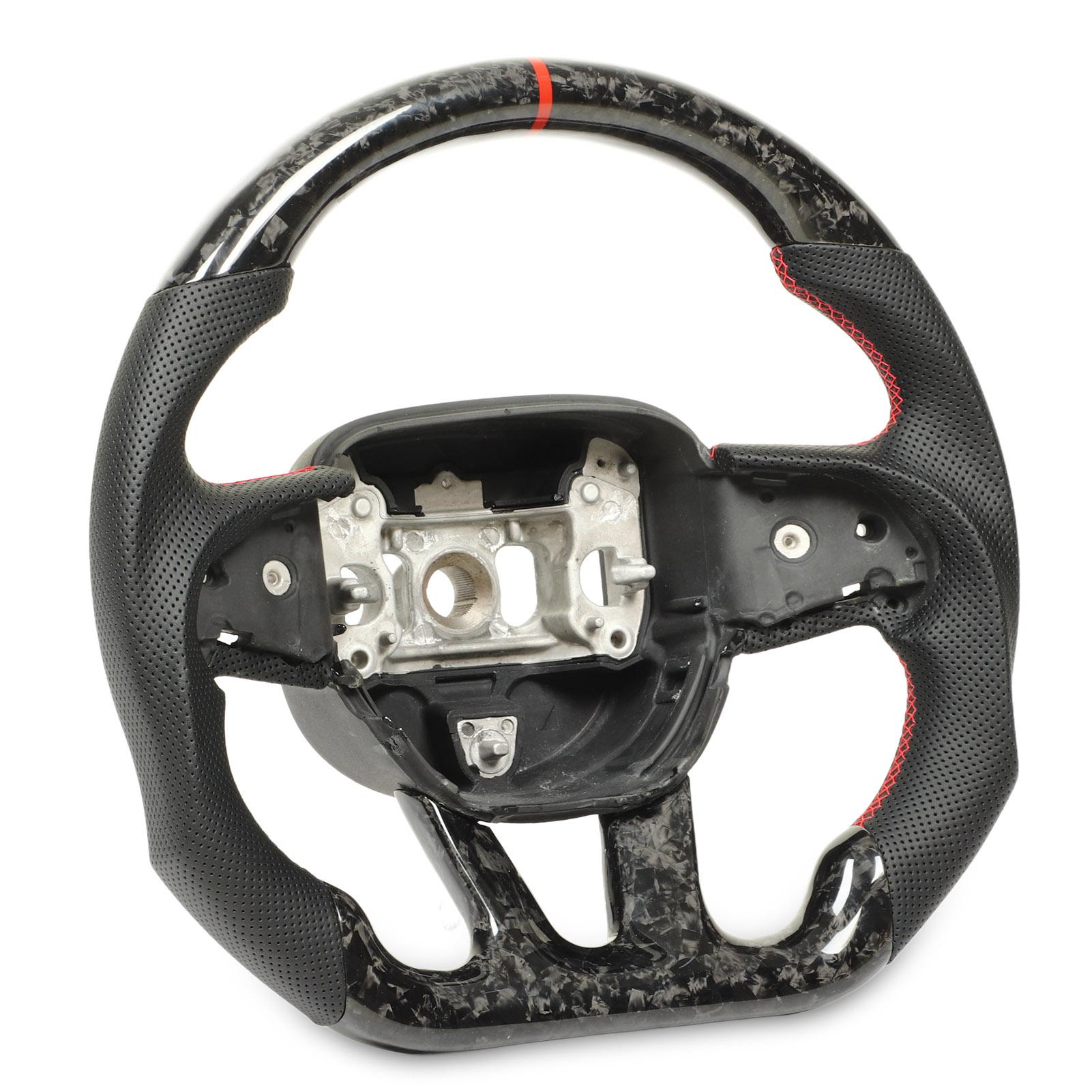 

Замена рулевого колеса из кованого углеродного волокна с перфорированной кожей для Dodge Challenger Charger SRT