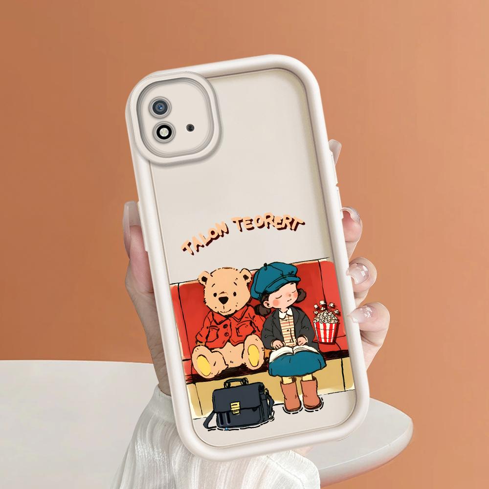 Měkký silikonový čtvercový žebříkový vzor tisku Pouzdro telefonu Plný kryt fotoaparátu Ochranné pryžové pouzdro odolné proti nárazům pro OPPO Realme